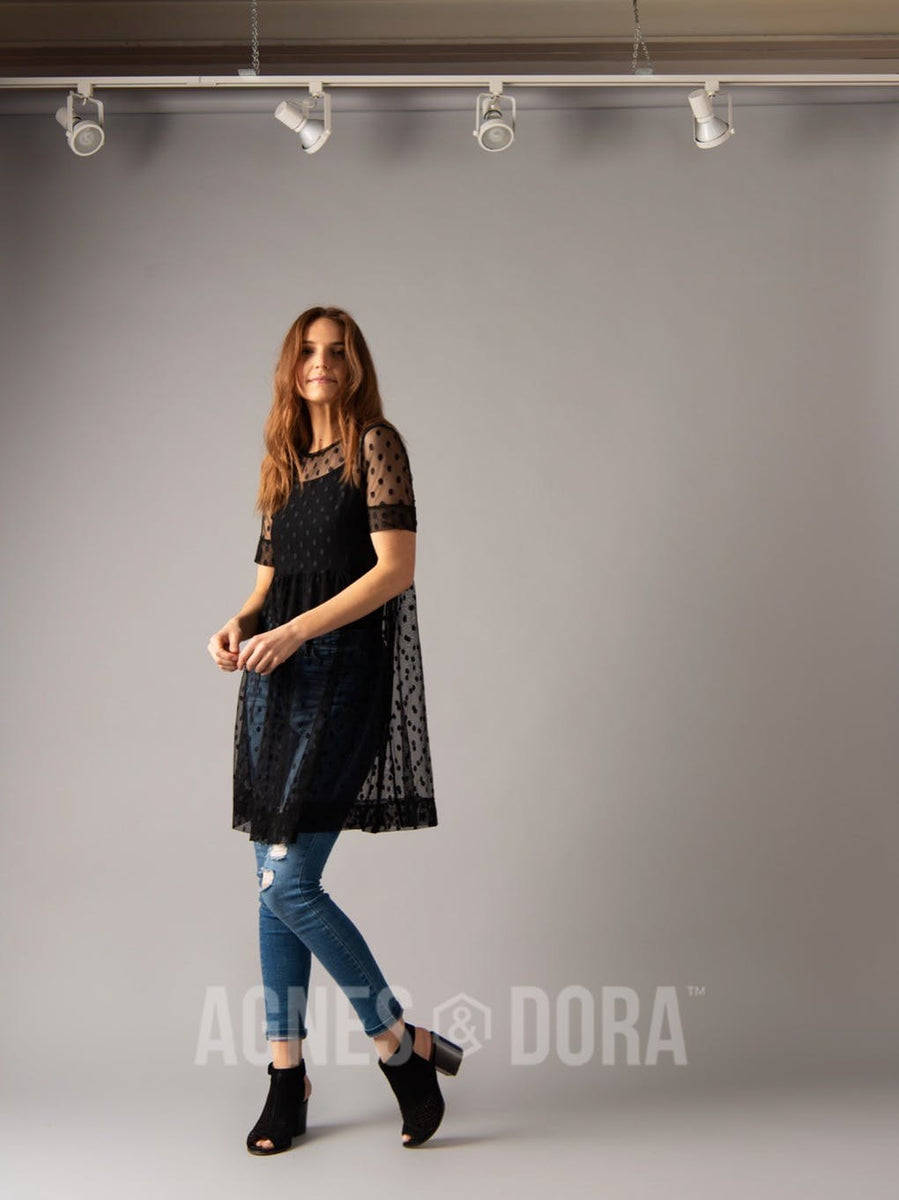 agnes and dora mesh dress Agnes & Dora™ Short Mesh Easy Dress Black Dot – Shop Agnes & Dora with  Briana