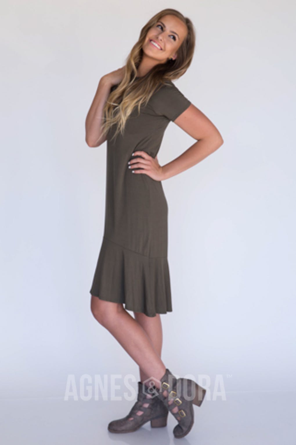 knee length dresses for ladies Agnes & Dora Essential Midi Dress in Colored Aztec: Final Sale. No Returns or Exchanges