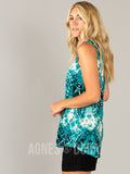 Agnes & Dora™ Essential Tank Aqua Boho Tie Dye