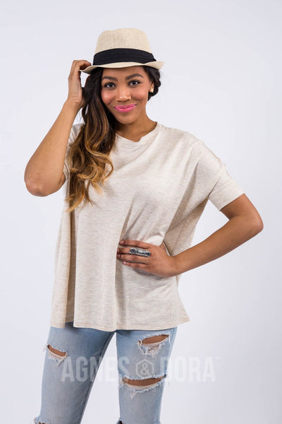Agnes & Dora™ Oatmeal Boxy Tee French Terry