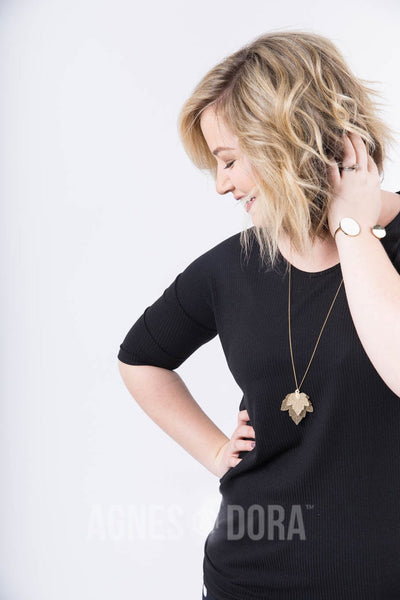 Agnes & Dora™ Hi-Lo Tunic Black Ribbed