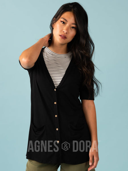 Agnes & Dora™ Favorite Cardi Half Sleeve Black