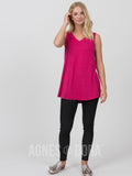Agnes & Dora™ Essential Tank V-Neck Raspberry