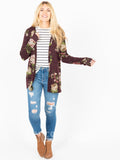 Agnes & Dora™ Cross Over Cardi Burgundy Floral